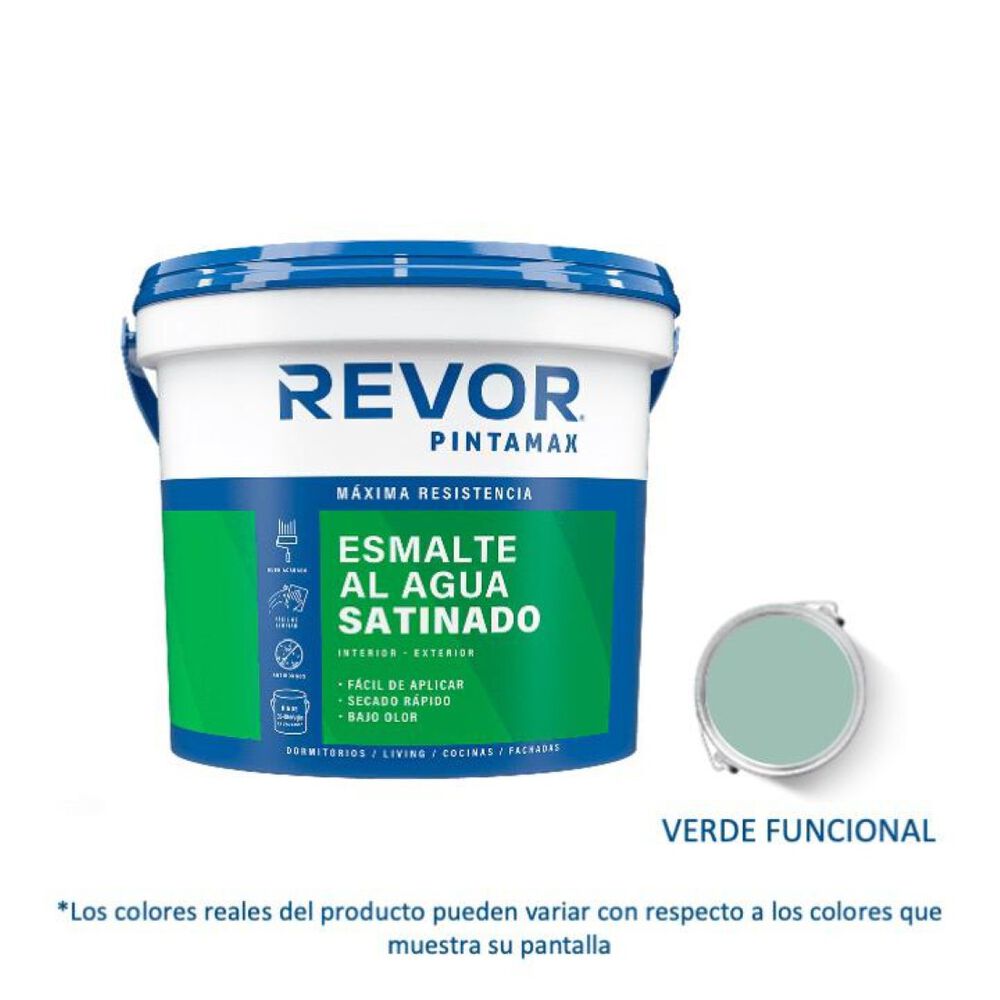 Esmalte Al Agua Satinado Pintamax 1 Gl Verde Funcional Revor image number 0.0